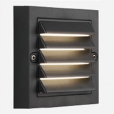 Φωτιστικό Επίτοιχο LED 6W 230V 4000K Λευκό Φως Ημέρας Polycarbonate Μαύρο IP65 96GRFLED304/6BL